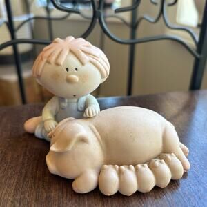 Bumpkins George Good Young Boy Mother Pig & Piglets Ceramic Figurine 80s
